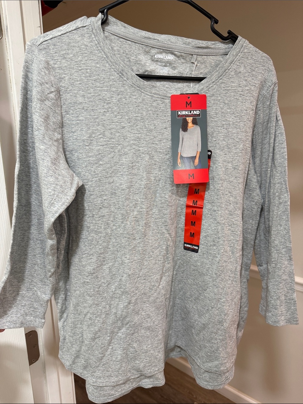 Kirkland Signature Light Heather Gray Long Sleeve Tee